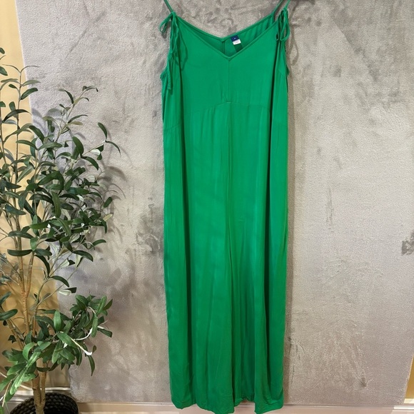Old Navy Green Wide Leg Jumpsuit M Adjustable Straps Vacation Vibes Brunch - Picture 2 of 7